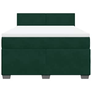 Box spring postel s matrací tmavě zelená 140x190 cm samet - obrázek 6