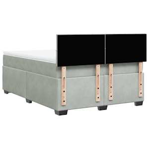 Box spring postel s matrací světle šedá 140x190 cm samet - obrázek 12