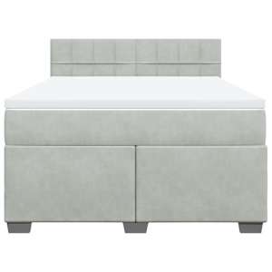 Box spring postel s matrací světle šedá 140x190 cm samet - obrázek 6