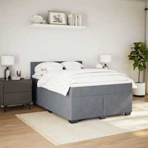 Box spring postel s matrací tmavě šedý 140 x 190 cm samet - obrázek 4