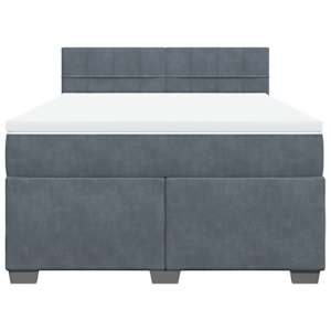 Box spring postel s matrací tmavě šedý 140 x 190 cm samet - obrázek 6
