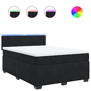 Box spring postel s matrací černá 140 x 190 cm samet - obrázek 2