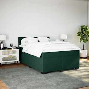 Box spring postel s matrací tmavě zelená 140x190 cm samet - obrázek 4