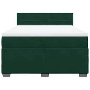 Box spring postel s matrací tmavě zelená 140x190 cm samet - obrázek 6