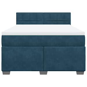 Box spring postel s matrací modrá 140 x 190 cm samet - obrázek 6