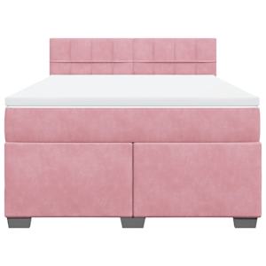 Box spring postel s matrací růžová 140x190 cm samet - obrázek 6