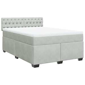 Box spring postel s matrací světle šedá 140x190 cm samet - obrázek 3