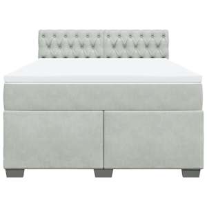 Box spring postel s matrací světle šedá 140x190 cm samet - obrázek 6