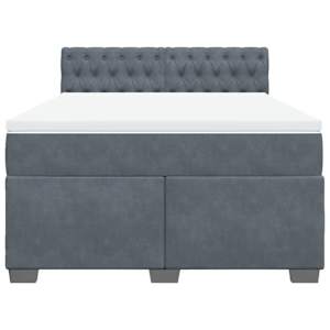 Box spring postel s matrací tmavě šedý 140 x 190 cm samet - obrázek 6