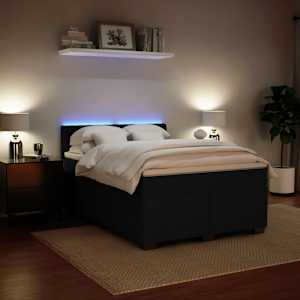 Box spring postel s matrací černá 140 x 190 cm samet - obrázek 5