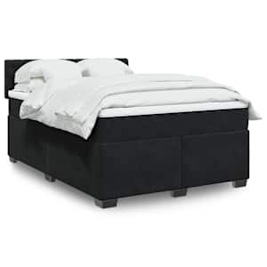 Box spring postel s matrací černá 140 x 190 cm samet - obrázek 1