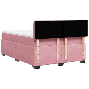 Box spring postel s matrací růžová 140x190 cm samet - obrázek 8