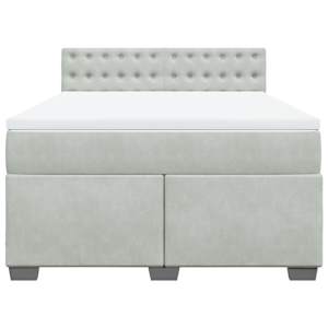 Box spring postel s matrací světle šedá 140x190 cm samet - obrázek 6