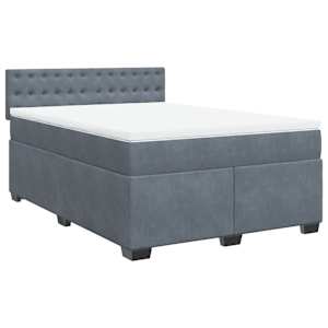 Box spring postel s matrací tmavě šedý 140 x 190 cm samet - obrázek 3