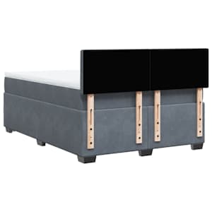 Box spring postel s matrací tmavě šedý 140 x 190 cm samet - obrázek 8