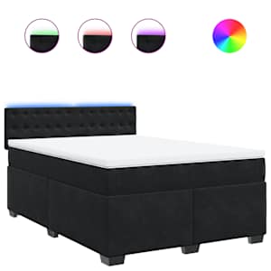 Box spring postel s matrací černá 140 x 190 cm samet - obrázek 2