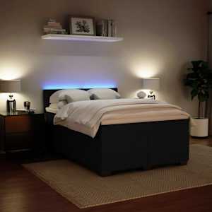 Box spring postel s matrací černá 140 x 190 cm samet - obrázek 4