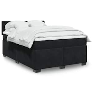Box spring postel s matrací černá 140 x 190 cm samet - obrázek 1