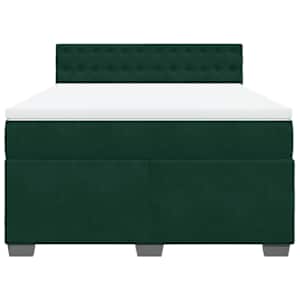 Box spring postel s matrací tmavě zelená 140x190 cm samet - obrázek 6