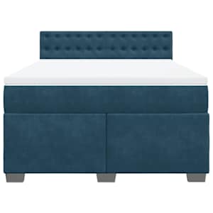 Box spring postel s matrací modrá 140 x 190 cm samet - obrázek 6