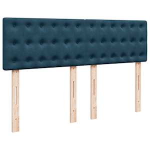 Box spring postel s matrací modrá 140 x 190 cm samet - obrázek 9