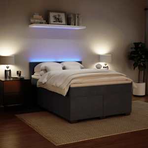 Box spring postel s matrací tmavě šedá 140x200 cm samet - obrázek 4