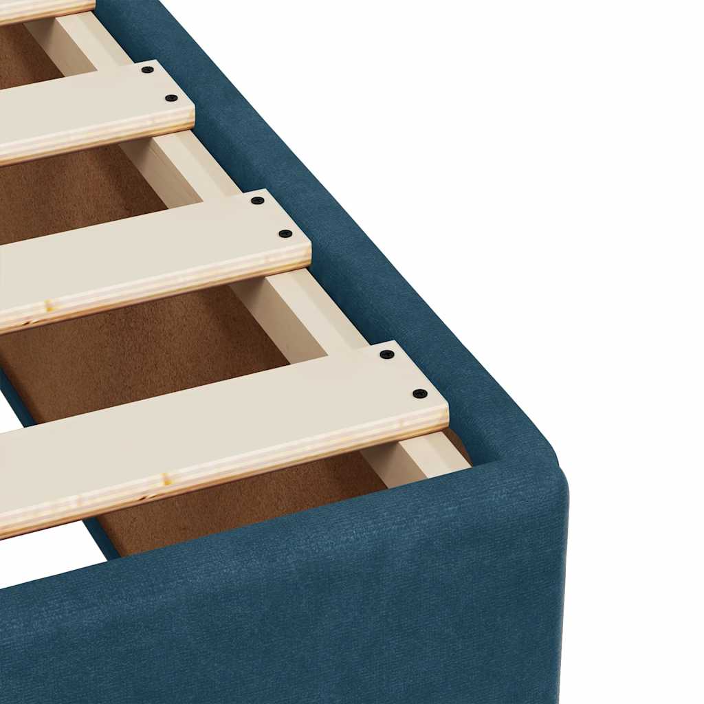 Box spring postelja z vzmetnico modra 140x200 cm žamet - slika 13