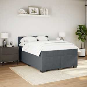 Box spring postel s matrací tmavě šedá 140x200 cm samet - obrázek 5