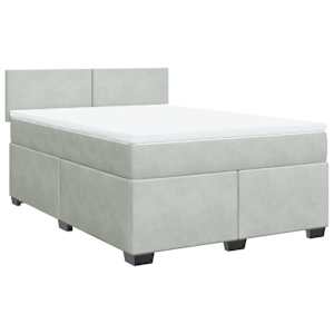 Box spring postel s matrací světle šedá 160x200 cm samet - obrázek 3