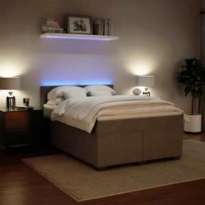 Box spring postel s matrací světle šedá 160x200 cm samet - obrázek 4