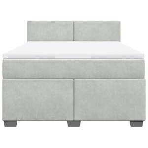 Box spring postel s matrací světle šedá 160x200 cm samet - obrázek 6