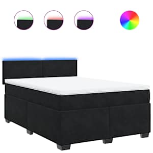 Box spring postel s matrací černá 160x200 cm samet - obrázek 2
