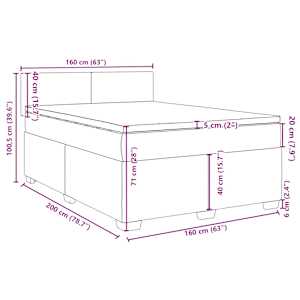 Box spring postel s matrací černá 160x200 cm samet - obrázek 18