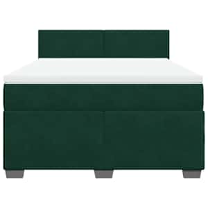 Box spring postel s matrací tmavě zelená 160x200 cm samet - obrázek 6