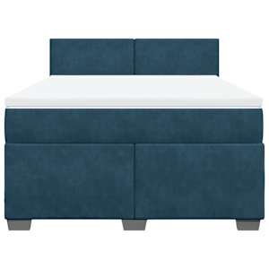 Box spring postel s matrací modrá 160 x 200 cm samet - obrázek 6