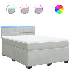 Box spring postel s matrací světle šedá 160x200 cm samet - obrázek 2