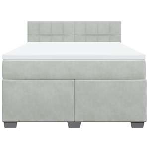 Box spring postel s matrací světle šedá 160x200 cm samet - obrázek 6
