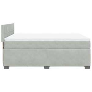Box spring postel s matrací světle šedá 160x200 cm samet - obrázek 7