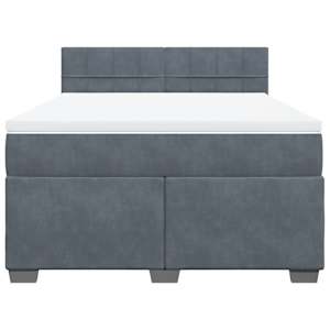 Box spring postel s matrací tmavě šedá 160x200 cm samet - obrázek 6