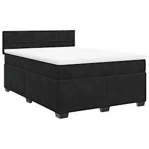 Box spring postel s matrací černá 160x200 cm samet - obrázek 3