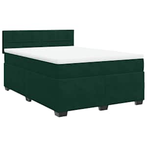 Box spring postel s matrací tmavě zelená 160x200 cm samet - obrázek 3
