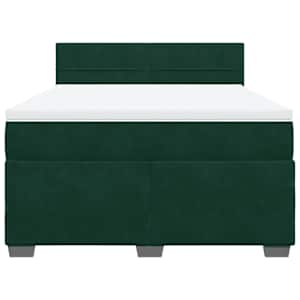 Box spring postel s matrací tmavě zelená 160x200 cm samet - obrázek 6