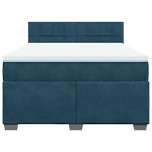 Box spring postel s matrací modrá 160 x 200 cm samet - obrázek 6