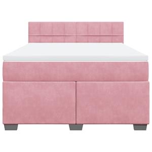 Box spring postel s matrací růžová 160x200 cm samet - obrázek 6