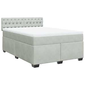 Box spring postel s matrací světle šedá 160x200 cm samet - obrázek 3