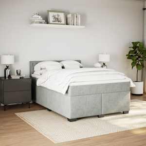 Box spring postel s matrací světle šedá 160x200 cm samet - obrázek 5