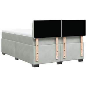 Box spring postel s matrací světle šedá 160x200 cm samet - obrázek 8