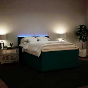 Box spring postel s matrací tmavě zelená 160x200 cm samet - obrázek 4