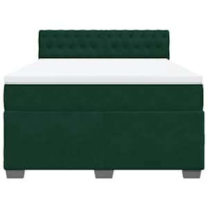 Box spring postel s matrací tmavě zelená 160x200 cm samet - obrázek 6