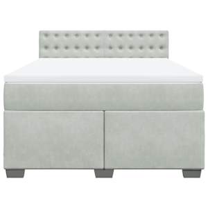 Box spring postel s matrací světle šedá 160x200 cm samet - obrázek 6